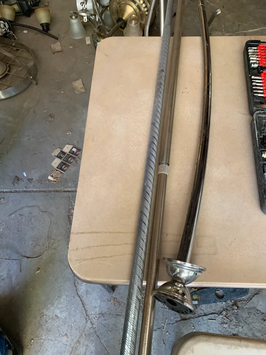 Two Shower Curtain Bars - One Curved