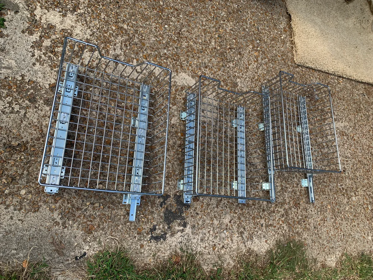 Sliding Wire Basket Cabinet Organizers (Ball-Bearing Slides) - Set of 3